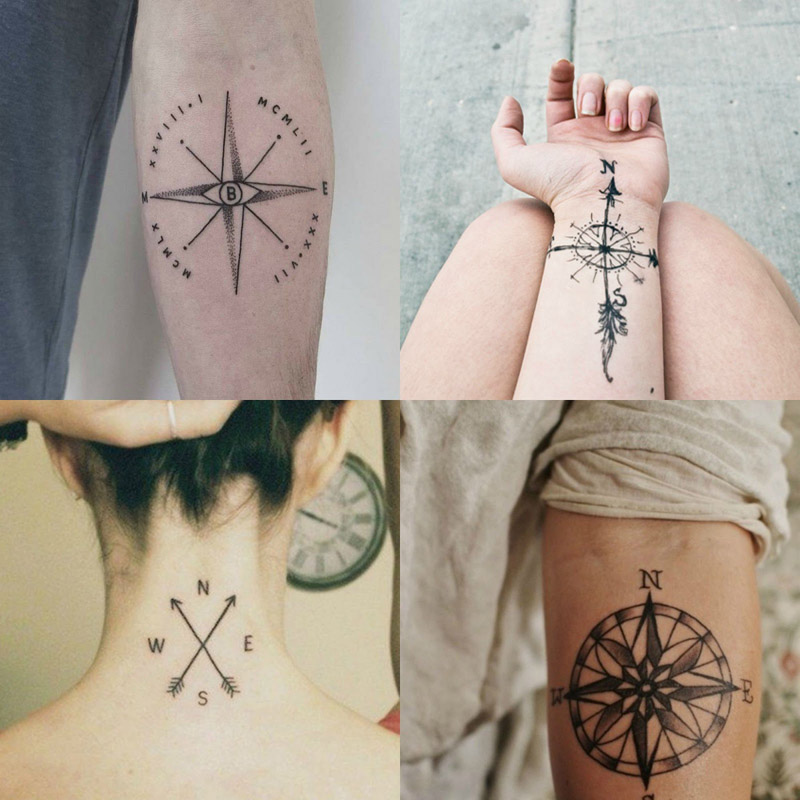 Significado e ideias de tatuagem rosa dos ventos Amo