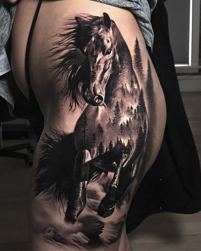 Tatuagem Masculina de Cavalo